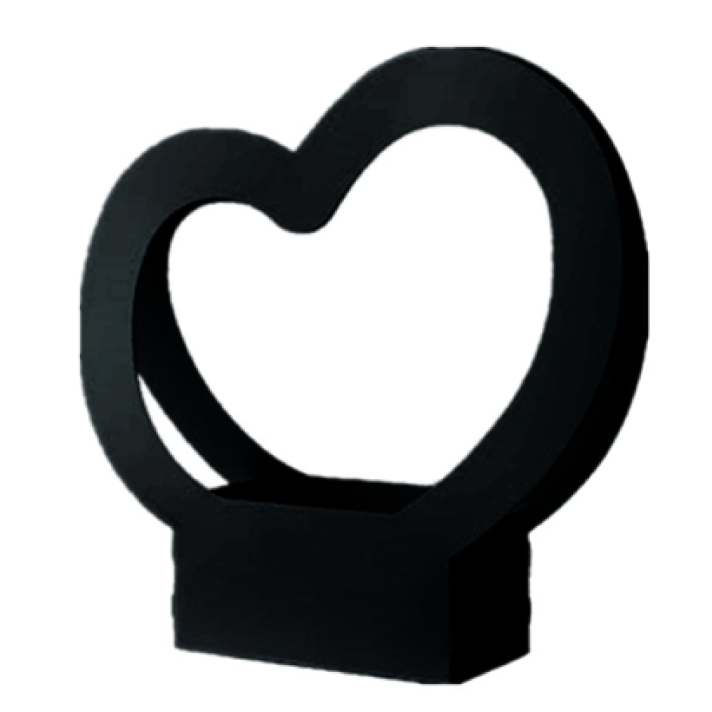 Black Flower Cardboard Gift Boxes With A Heart Handle Pack 10
